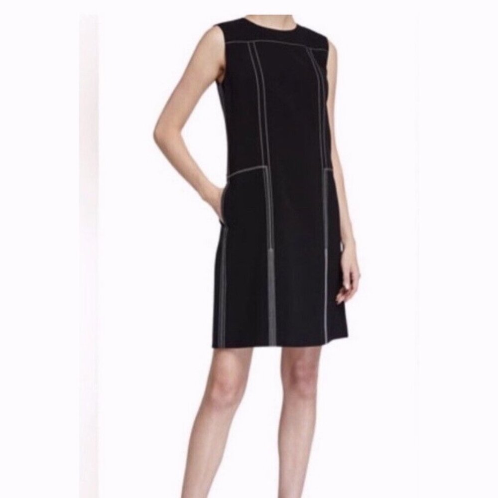 Lafayette 148 New York Black A-Line Career Dress Women’s 16W Contrast Stitching